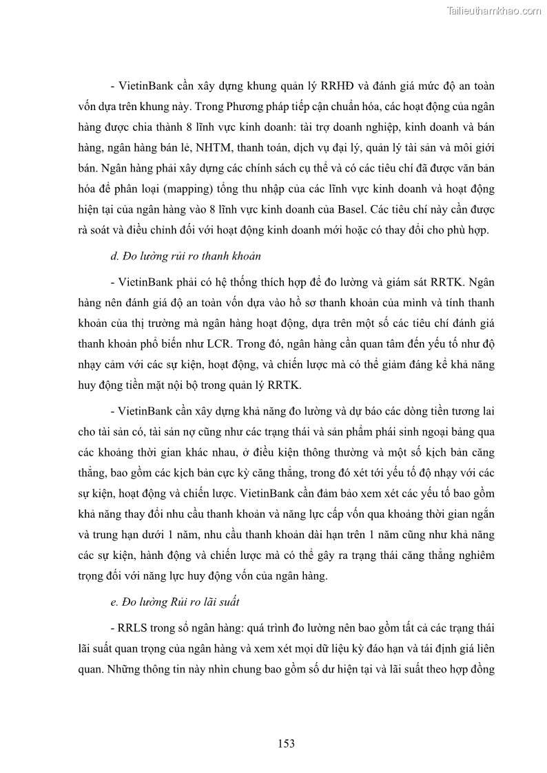 Luận án tiến sĩ kinh tế Khung đánh giá an toàn vốn nội bộ ICAAP của Ngân hàng Thương mại cổ phần Công thương Việt Nam - 14 Trang 164