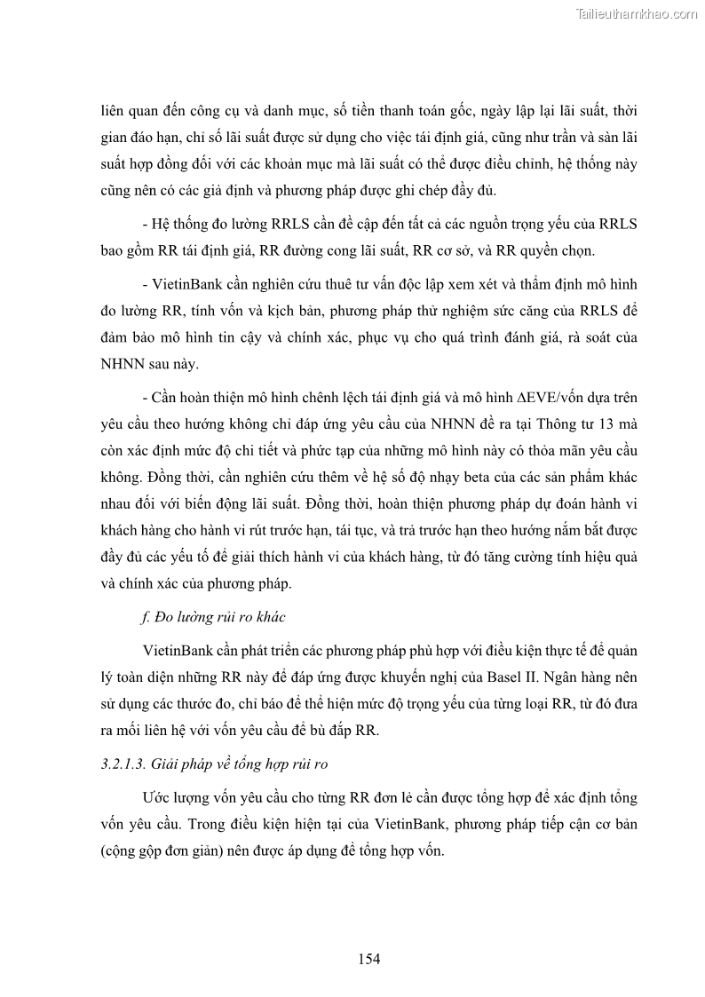 Luận án tiến sĩ kinh tế Khung đánh giá an toàn vốn nội bộ ICAAP của Ngân hàng Thương mại cổ phần Công thương Việt Nam - 14 Trang 165