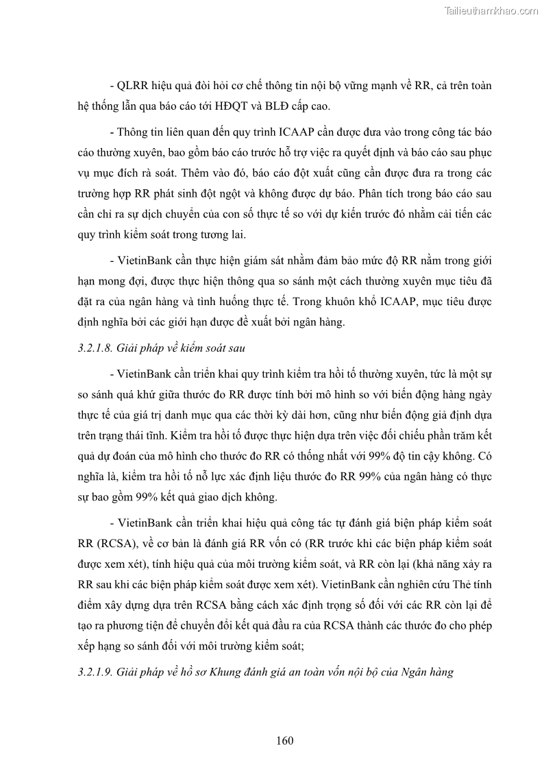 Luận án tiến sĩ kinh tế Khung đánh giá an toàn vốn nội bộ ICAAP của Ngân hàng Thương mại cổ phần Công thương Việt Nam - 15 Trang 171