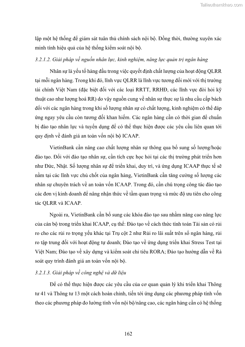 Luận án tiến sĩ kinh tế Khung đánh giá an toàn vốn nội bộ ICAAP của Ngân hàng Thương mại cổ phần Công thương Việt Nam - 15 Trang 173