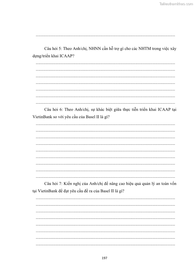 Luận án tiến sĩ kinh tế Khung đánh giá an toàn vốn nội bộ ICAAP của Ngân hàng Thương mại cổ phần Công thương Việt Nam - 17 Trang 202