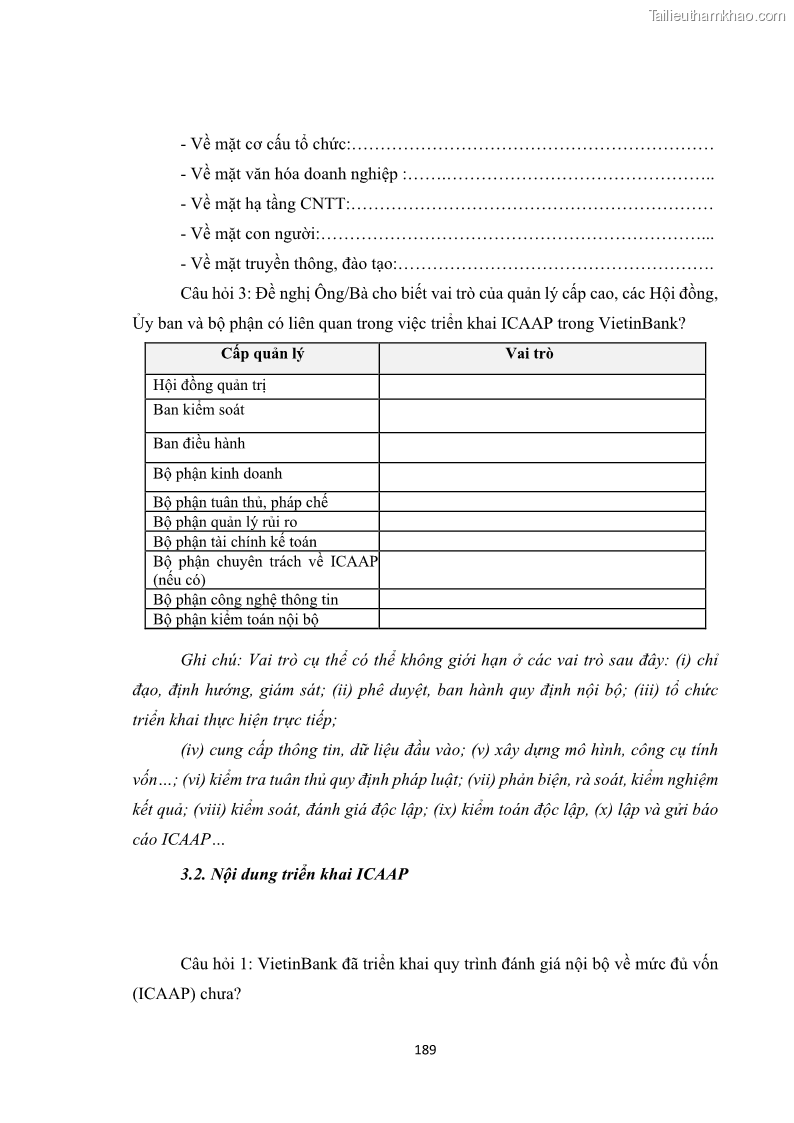 Luận án tiến sĩ kinh tế Khung đánh giá an toàn vốn nội bộ ICAAP của Ngân hàng Thương mại cổ phần Công thương Việt Nam - 17 Trang 194