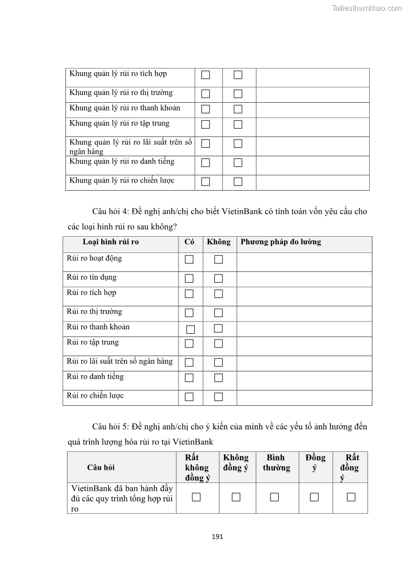 Luận án tiến sĩ kinh tế Khung đánh giá an toàn vốn nội bộ ICAAP của Ngân hàng Thương mại cổ phần Công thương Việt Nam - 17 Trang 196