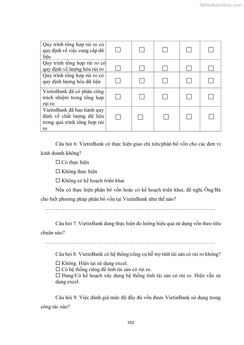 Luận án tiến sĩ kinh tế Khung đánh giá an toàn vốn nội bộ ICAAP của Ngân hàng Thương mại cổ phần Công thương Việt Nam - 17 Trang 197
