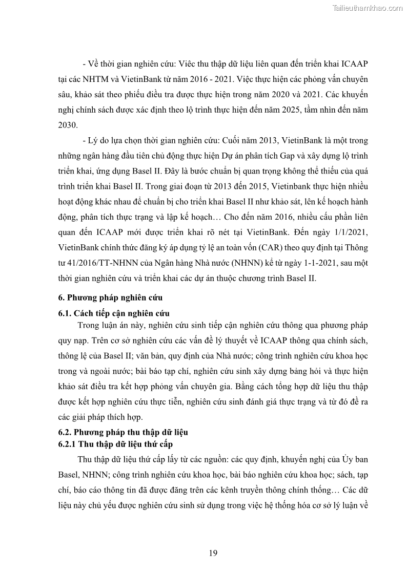 Luận án tiến sĩ kinh tế Khung đánh giá an toàn vốn nội bộ ICAAP của Ngân hàng Thương mại cổ phần Công thương Việt Nam - 3 Trang 30