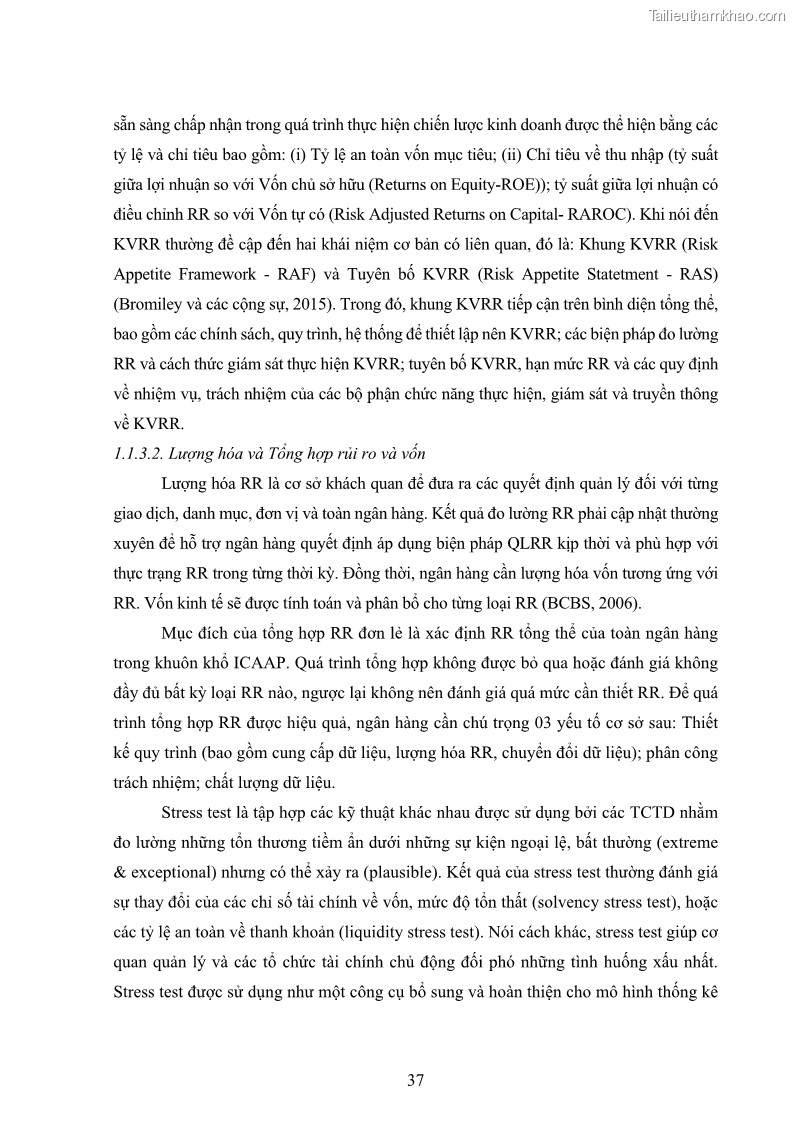 Luận án tiến sĩ kinh tế Khung đánh giá an toàn vốn nội bộ ICAAP của Ngân hàng Thương mại cổ phần Công thương Việt Nam - 4 Trang 48