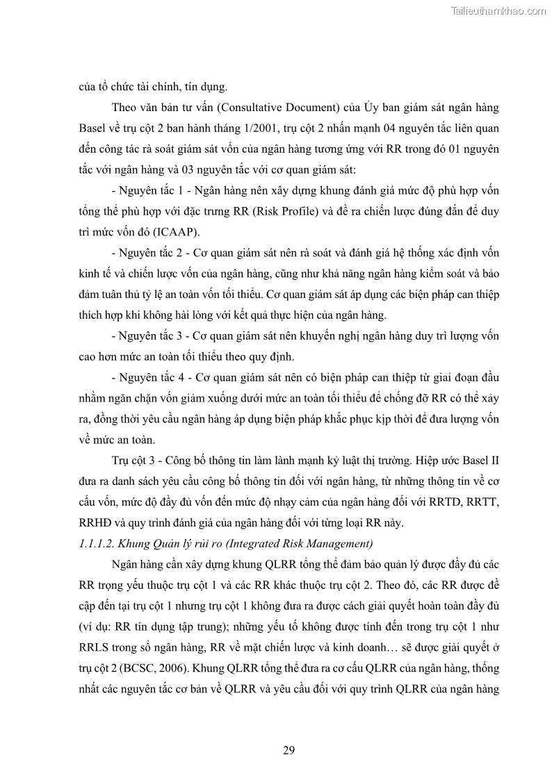 Luận án tiến sĩ kinh tế Khung đánh giá an toàn vốn nội bộ ICAAP của Ngân hàng Thương mại cổ phần Công thương Việt Nam - 4 Trang 40