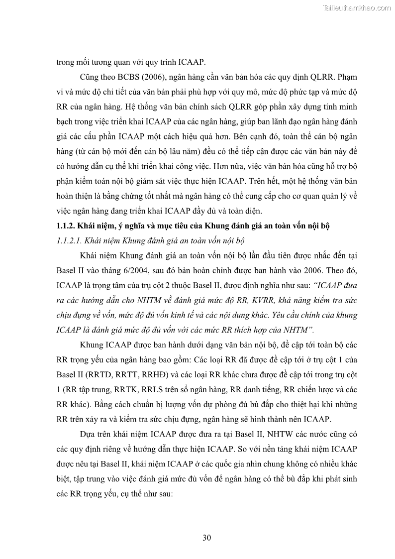 Luận án tiến sĩ kinh tế Khung đánh giá an toàn vốn nội bộ ICAAP của Ngân hàng Thương mại cổ phần Công thương Việt Nam - 4 Trang 41
