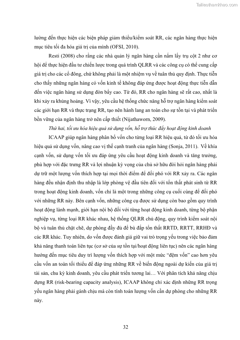 Luận án tiến sĩ kinh tế Khung đánh giá an toàn vốn nội bộ ICAAP của Ngân hàng Thương mại cổ phần Công thương Việt Nam - 4 Trang 43