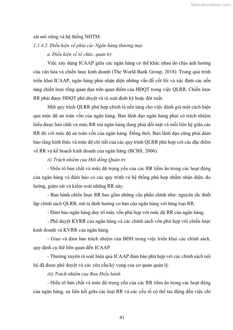 Luận án tiến sĩ kinh tế Khung đánh giá an toàn vốn nội bộ ICAAP của Ngân hàng Thương mại cổ phần Công thương Việt Nam - 5 Trang 52