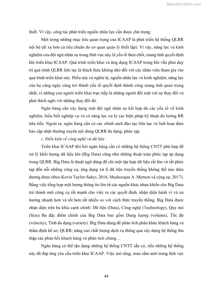 Luận án tiến sĩ kinh tế Khung đánh giá an toàn vốn nội bộ ICAAP của Ngân hàng Thương mại cổ phần Công thương Việt Nam - 5 Trang 55
