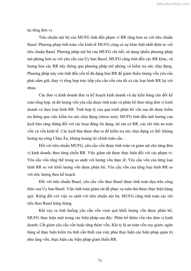 Luận án tiến sĩ kinh tế Khung đánh giá an toàn vốn nội bộ ICAAP của Ngân hàng Thương mại cổ phần Công thương Việt Nam - 7 Trang 82