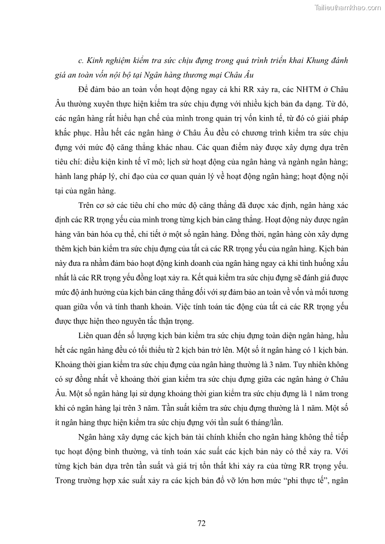 Luận án tiến sĩ kinh tế Khung đánh giá an toàn vốn nội bộ ICAAP của Ngân hàng Thương mại cổ phần Công thương Việt Nam - 7 Trang 83