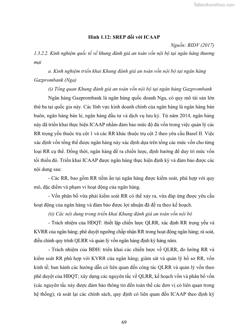 Luận án tiến sĩ kinh tế Khung đánh giá an toàn vốn nội bộ ICAAP của Ngân hàng Thương mại cổ phần Công thương Việt Nam - 7 Trang 80