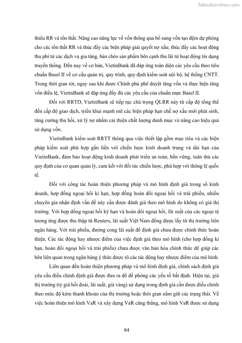 Luận án tiến sĩ kinh tế Khung đánh giá an toàn vốn nội bộ ICAAP của Ngân hàng Thương mại cổ phần Công thương Việt Nam - 8 Trang 95
