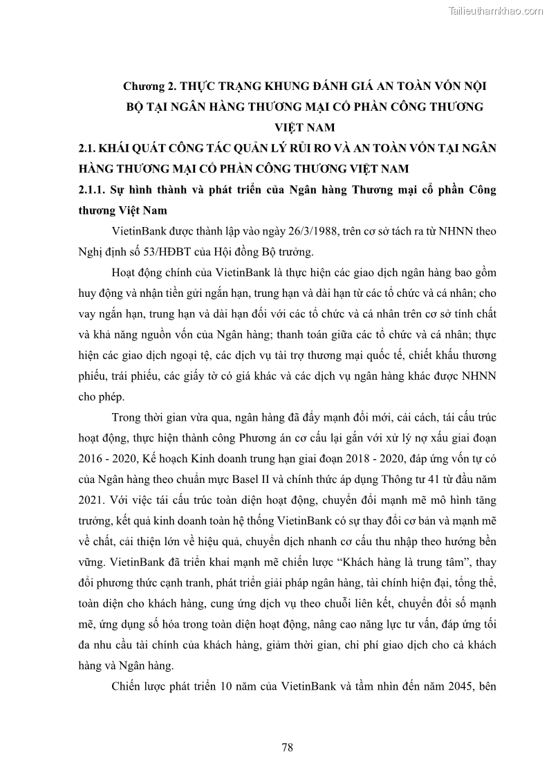 Luận án tiến sĩ kinh tế Khung đánh giá an toàn vốn nội bộ ICAAP của Ngân hàng Thương mại cổ phần Công thương Việt Nam - 8 Trang 89