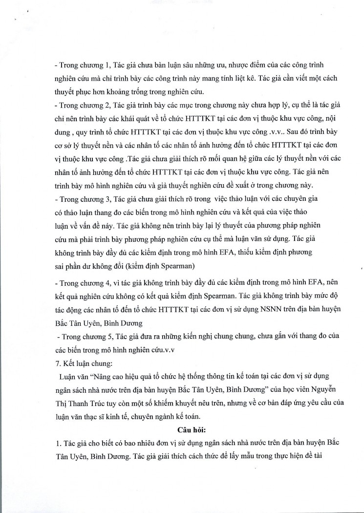 Nâng cao hiệu quả tổ chức hệ thống thông tin kế toán tại các đơn vị sử dụng ngân sách nhà nước trên địa bàn huyện Bắc Tân Uyên Bình Dương 15 6