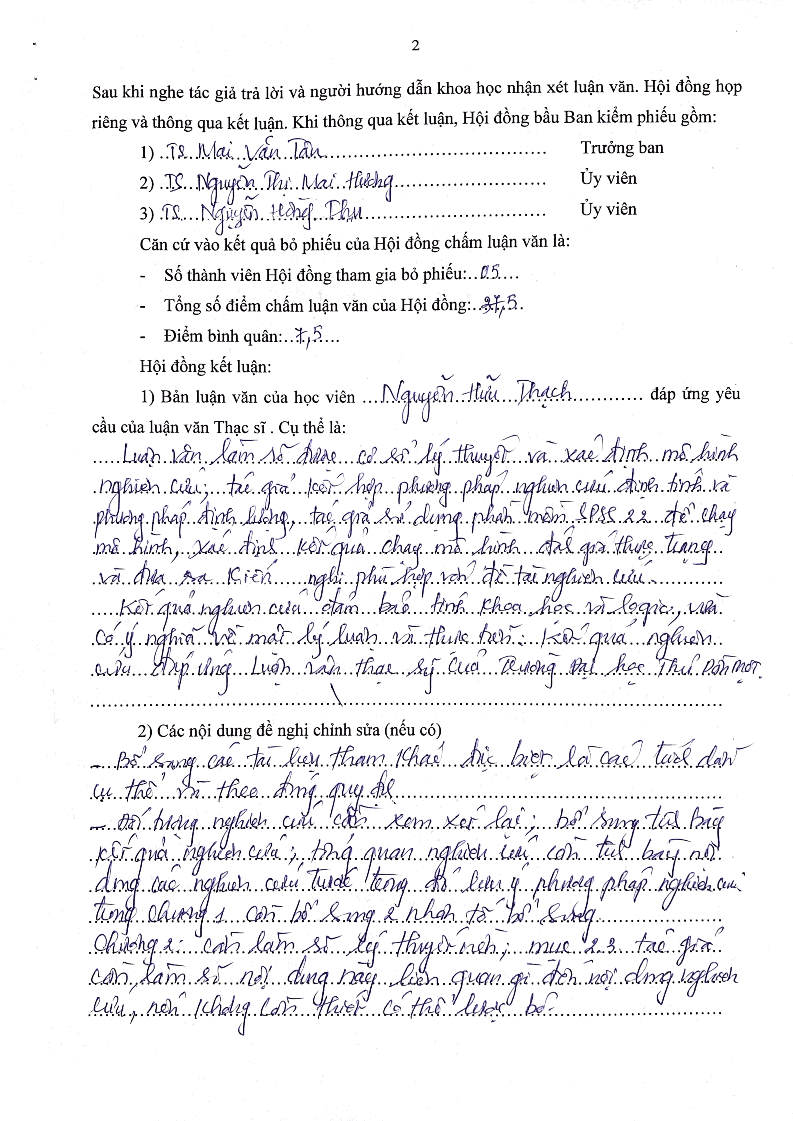 CỘNG HÒA XÃ HỘI CHỦ NGHĨA VIỆT NAM Độc lập – Tự do – Hạnh phúc NHẬN XÉT 2