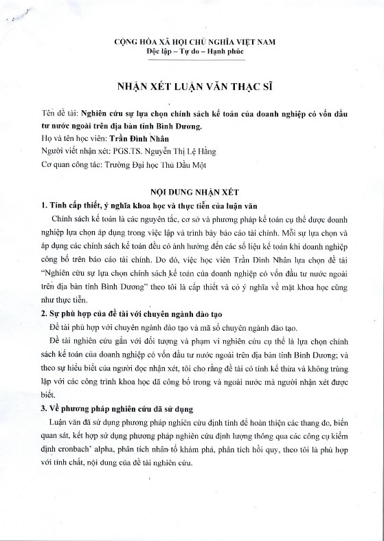 Nghiên cứu sự lựa chọn chính sách kế toán của doanh nghiệp có vốn đầu tư nước ngoài trên địa bàn tỉnh Bình Dương 17 5