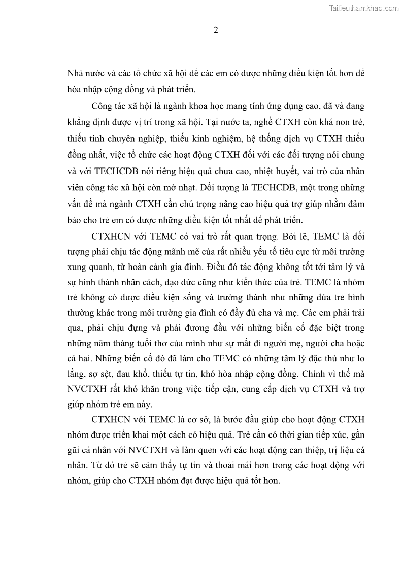 Luận văn thạc sĩ công tác xã hội Công tác xã hội cá nhân trong trợ giúp trẻ em mồ côi tại Làng trẻ em SOS Hà Nội - 1 Trang 12