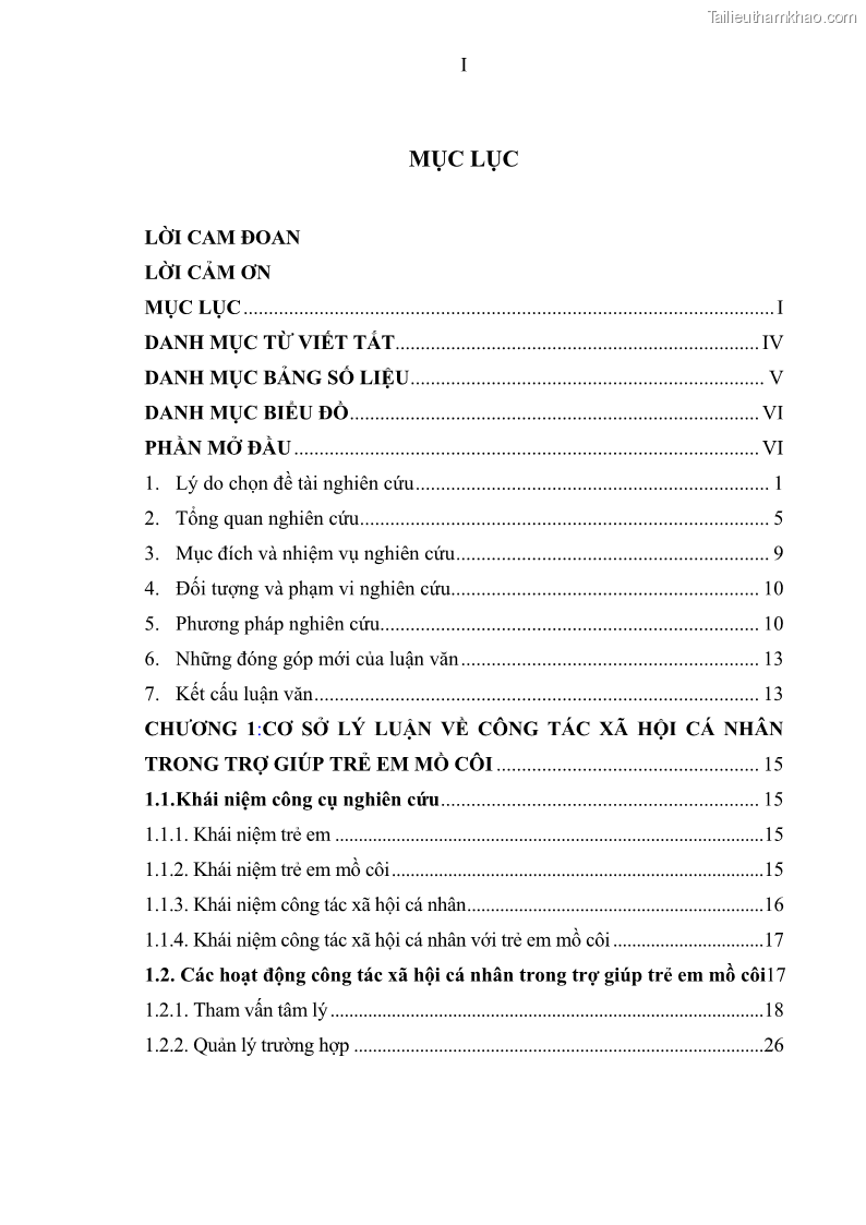 Luận văn thạc sĩ công tác xã hội Công tác xã hội cá nhân trong trợ giúp trẻ em mồ côi tại Làng trẻ em SOS Hà Nội - 1 Trang 5