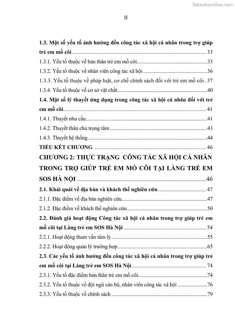 Luận văn thạc sĩ công tác xã hội Công tác xã hội cá nhân trong trợ giúp trẻ em mồ côi tại Làng trẻ em SOS Hà Nội - 1 Trang 6