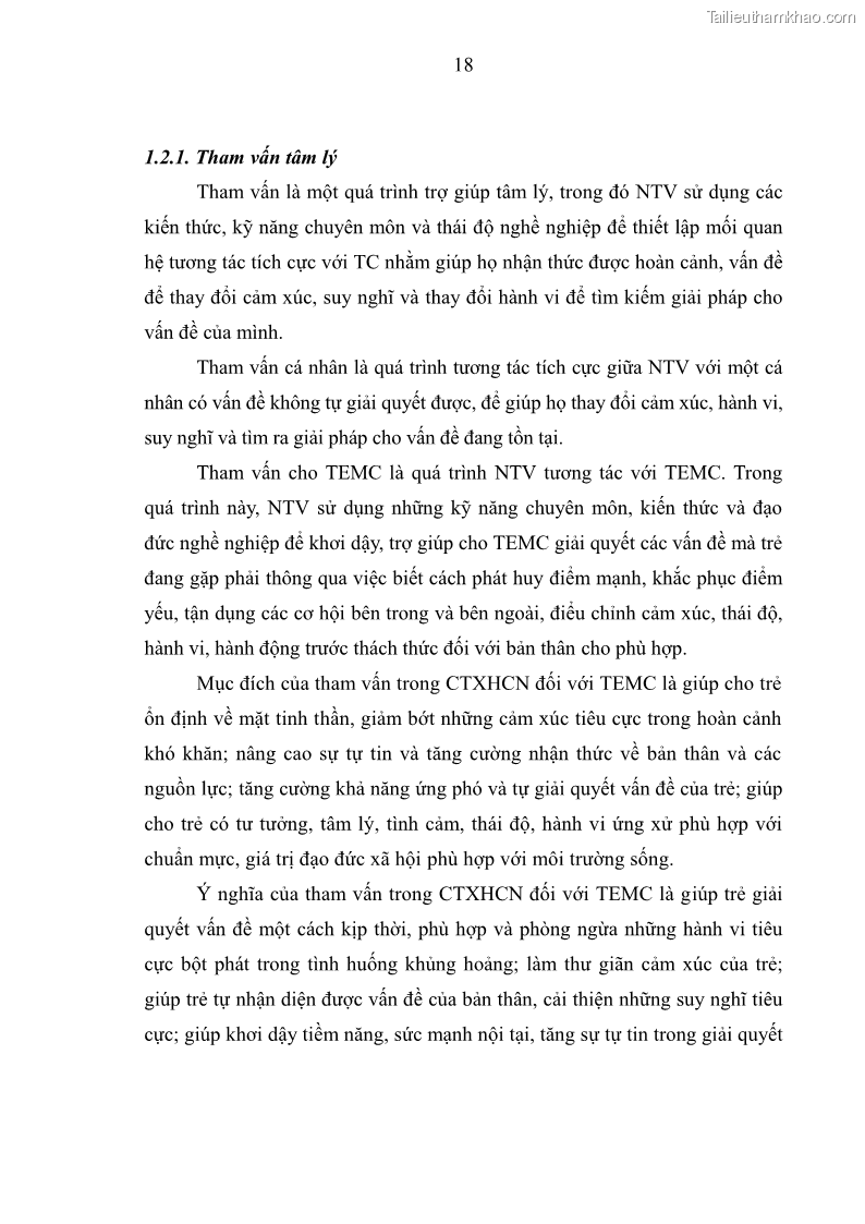 Luận văn thạc sĩ công tác xã hội Công tác xã hội cá nhân trong trợ giúp trẻ em mồ côi tại Làng trẻ em SOS Hà Nội - 3 Trang 28