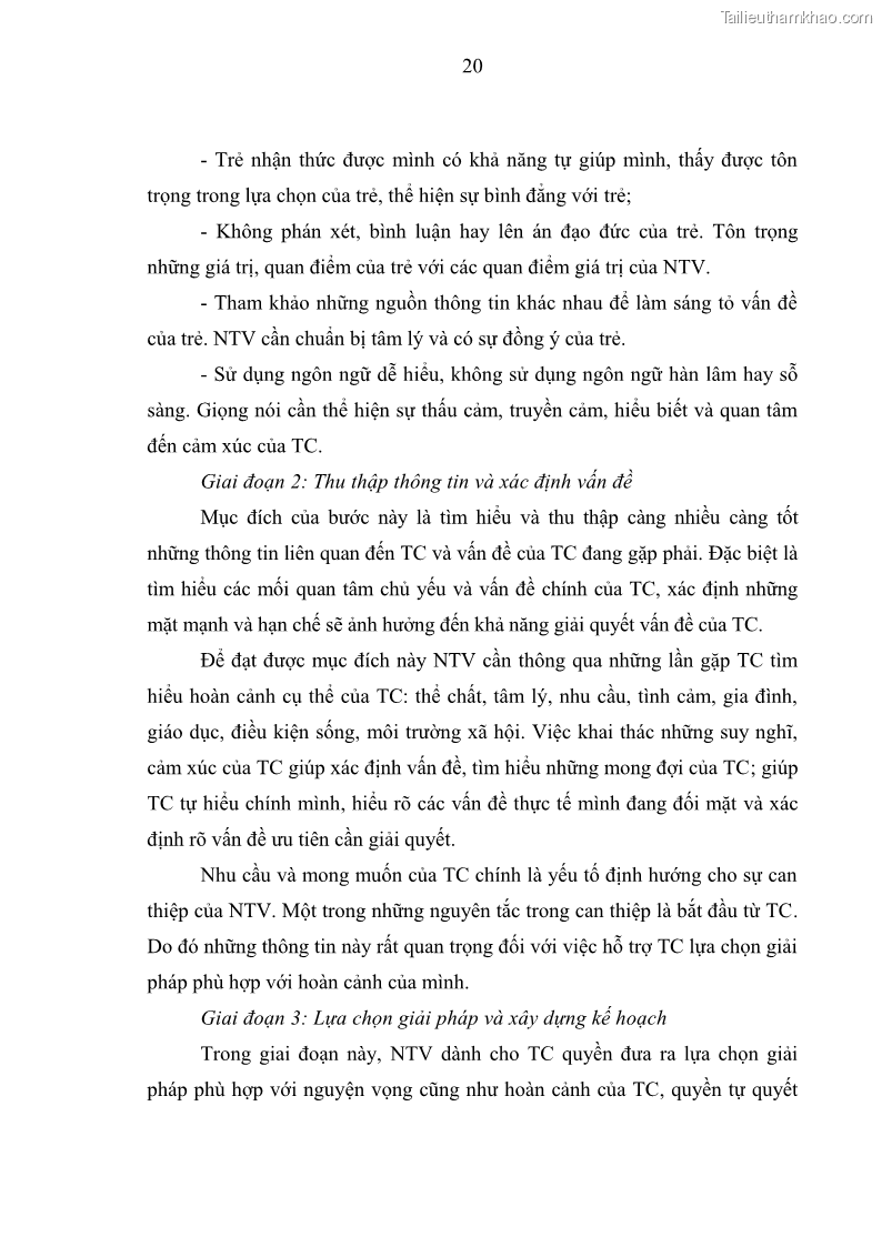 Luận văn thạc sĩ công tác xã hội Công tác xã hội cá nhân trong trợ giúp trẻ em mồ côi tại Làng trẻ em SOS Hà Nội - 3 Trang 30