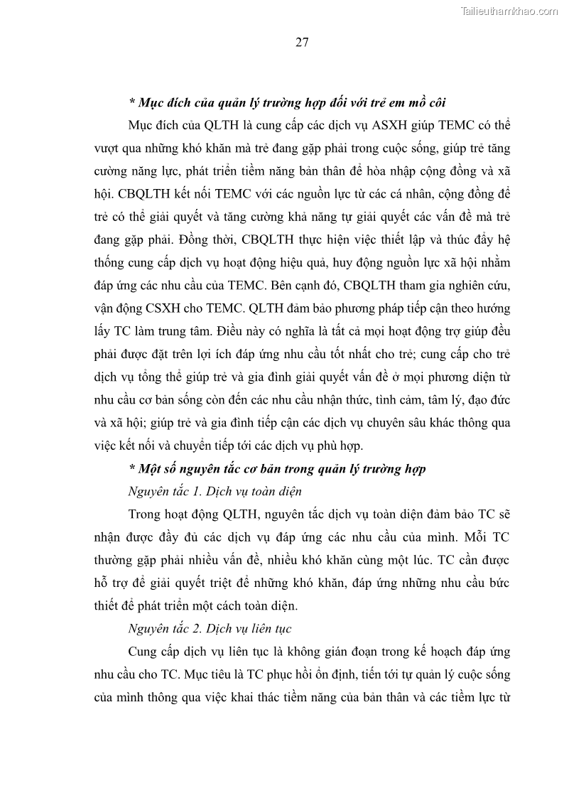 Luận văn thạc sĩ công tác xã hội Công tác xã hội cá nhân trong trợ giúp trẻ em mồ côi tại Làng trẻ em SOS Hà Nội - 4 Trang 37