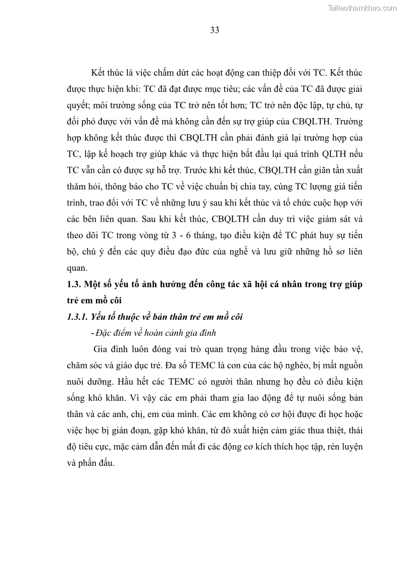 Luận văn thạc sĩ công tác xã hội Công tác xã hội cá nhân trong trợ giúp trẻ em mồ côi tại Làng trẻ em SOS Hà Nội - 4 Trang 43