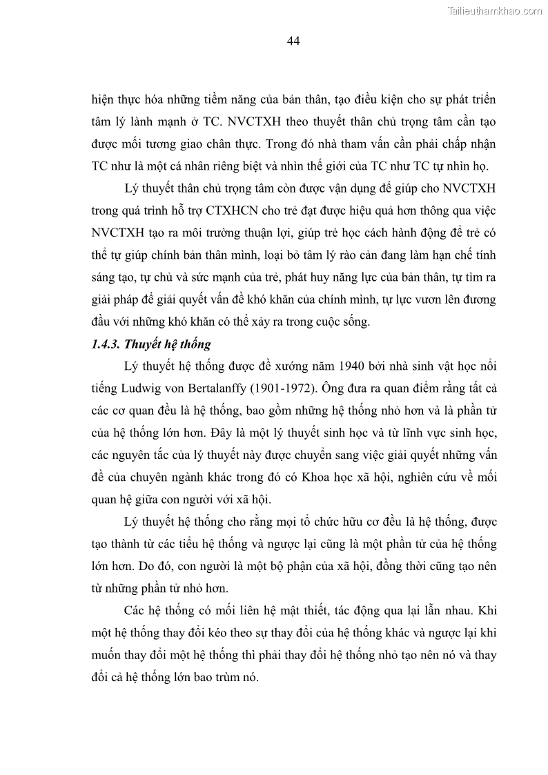 Luận văn thạc sĩ công tác xã hội Công tác xã hội cá nhân trong trợ giúp trẻ em mồ côi tại Làng trẻ em SOS Hà Nội - 5 Trang 54