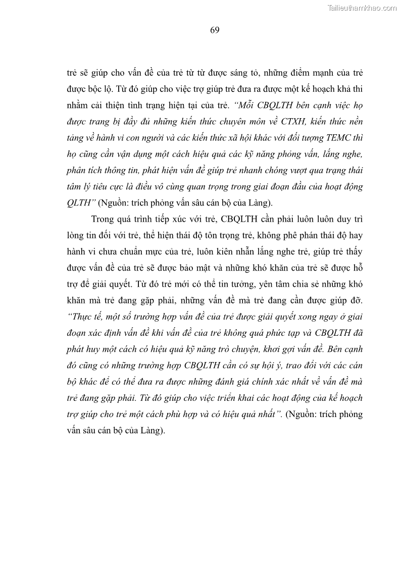 Luận văn thạc sĩ công tác xã hội Công tác xã hội cá nhân trong trợ giúp trẻ em mồ côi tại Làng trẻ em SOS Hà Nội - 7 Trang 79