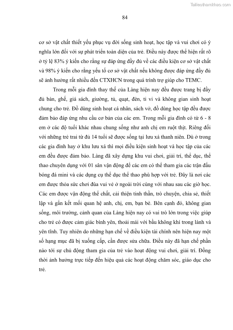 Luận văn thạc sĩ công tác xã hội Công tác xã hội cá nhân trong trợ giúp trẻ em mồ côi tại Làng trẻ em SOS Hà Nội - 8 Trang 94