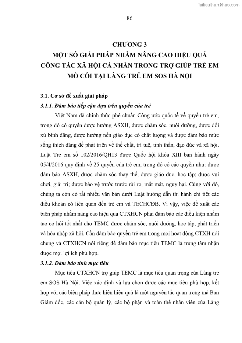 Luận văn thạc sĩ công tác xã hội Công tác xã hội cá nhân trong trợ giúp trẻ em mồ côi tại Làng trẻ em SOS Hà Nội - 8 Trang 96