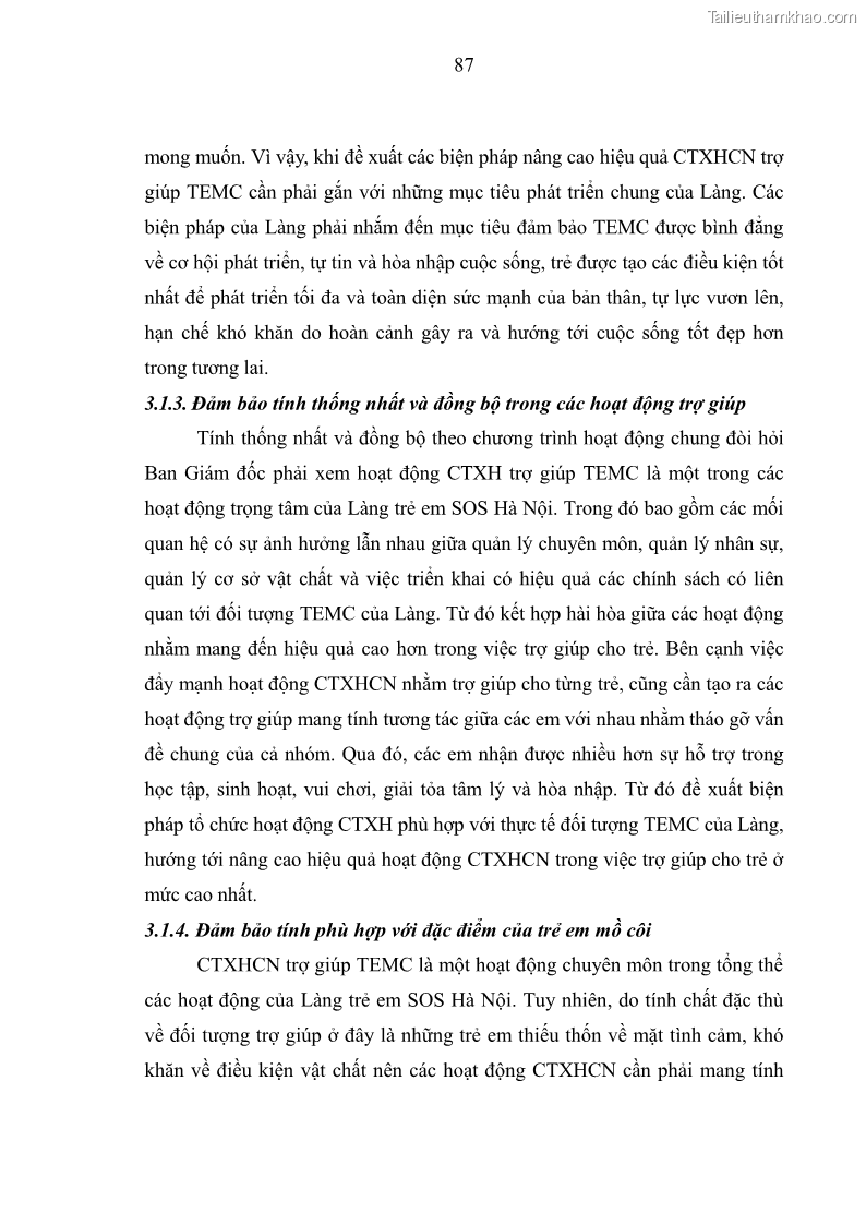 Luận văn thạc sĩ công tác xã hội Công tác xã hội cá nhân trong trợ giúp trẻ em mồ côi tại Làng trẻ em SOS Hà Nội - 9 Trang 97