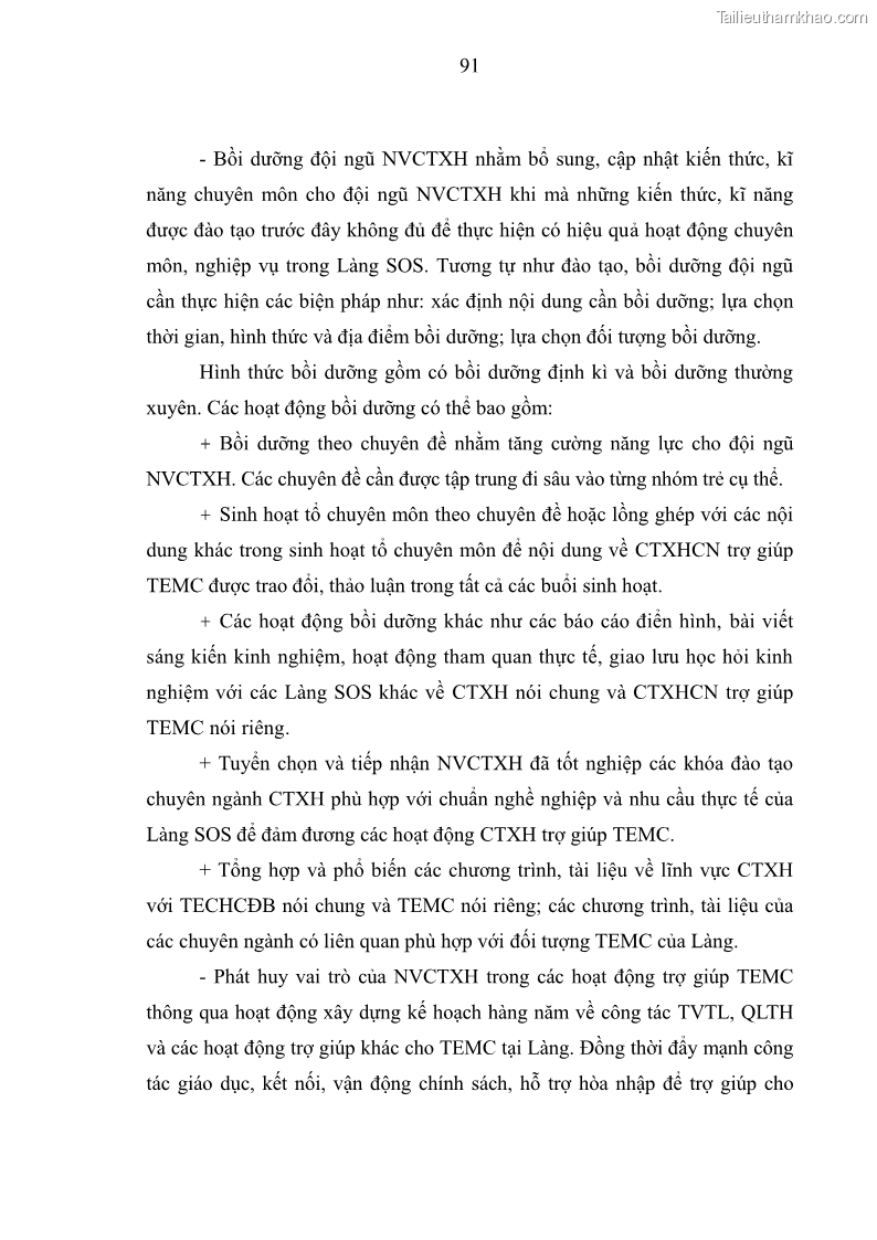 Luận văn thạc sĩ công tác xã hội Công tác xã hội cá nhân trong trợ giúp trẻ em mồ côi tại Làng trẻ em SOS Hà Nội - 9 Trang 101