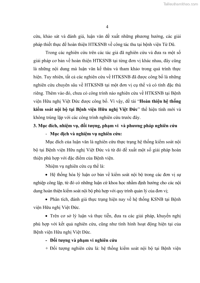 Luận văn thạc sĩ kế toán Hoàn thiện hệ thống kiểm soát nội bộ tại Bệnh viện Hữu nghị Việt Đức - 1 Trang 12