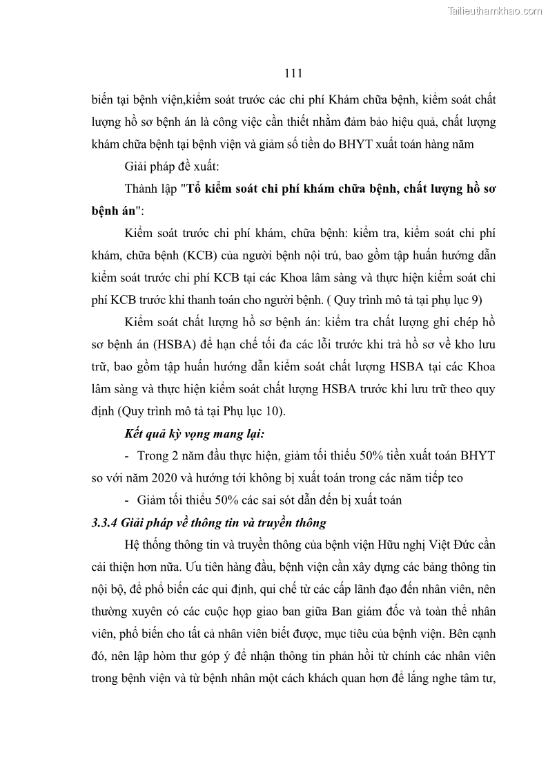 Luận văn thạc sĩ kế toán Hoàn thiện hệ thống kiểm soát nội bộ tại Bệnh viện Hữu nghị Việt Đức - 10 Trang 119