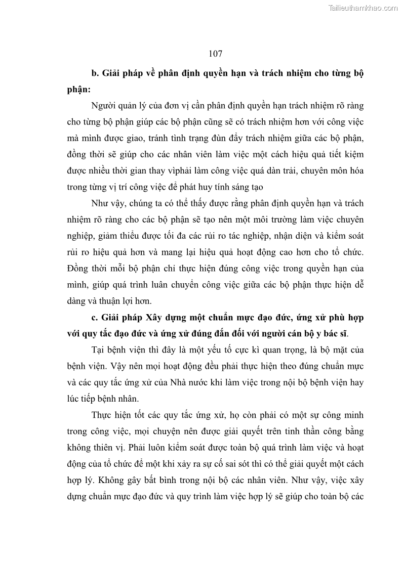 Luận văn thạc sĩ kế toán Hoàn thiện hệ thống kiểm soát nội bộ tại Bệnh viện Hữu nghị Việt Đức - 10 Trang 115