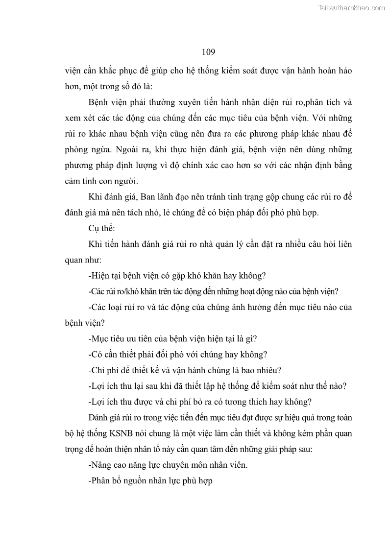 Luận văn thạc sĩ kế toán Hoàn thiện hệ thống kiểm soát nội bộ tại Bệnh viện Hữu nghị Việt Đức - 10 Trang 117
