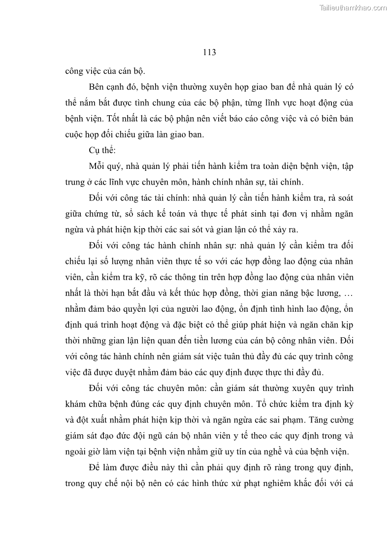 Luận văn thạc sĩ kế toán Hoàn thiện hệ thống kiểm soát nội bộ tại Bệnh viện Hữu nghị Việt Đức - 11 Trang 121