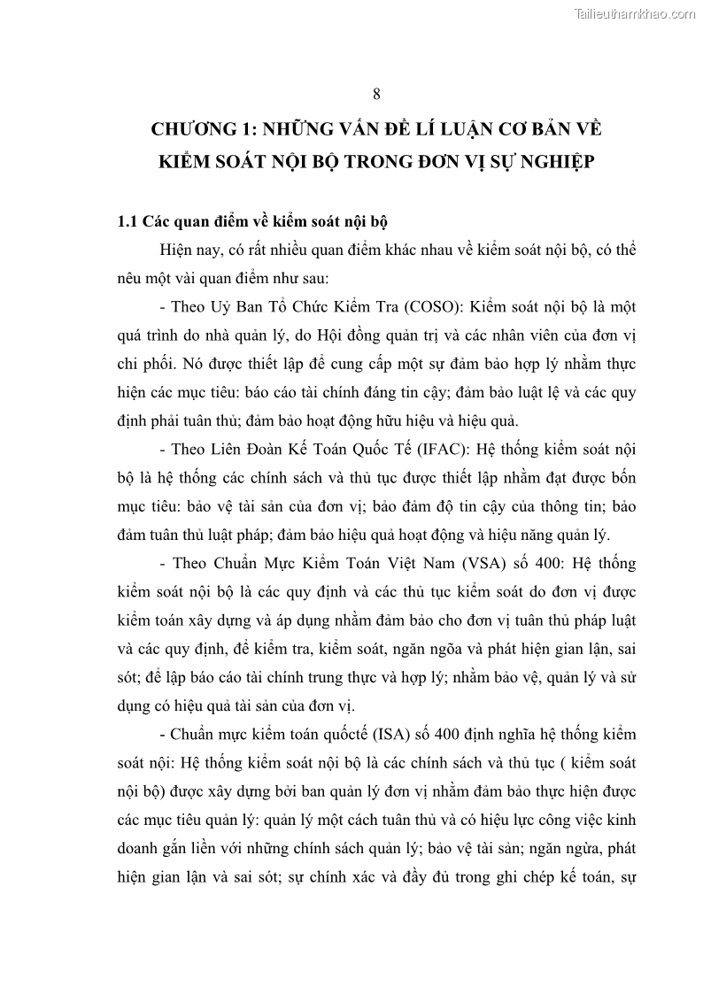 Luận văn thạc sĩ kế toán Hoàn thiện hệ thống kiểm soát nội bộ tại Bệnh viện Hữu nghị Việt Đức - 2 Trang 16