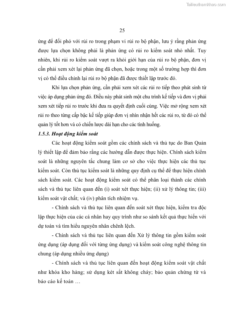 Luận văn thạc sĩ kế toán Hoàn thiện hệ thống kiểm soát nội bộ tại Bệnh viện Hữu nghị Việt Đức - 3 Trang 33