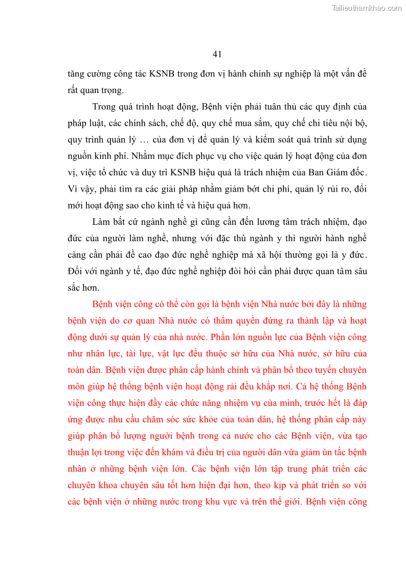 Luận văn thạc sĩ kế toán Hoàn thiện hệ thống kiểm soát nội bộ tại Bệnh viện Hữu nghị Việt Đức - 5 Trang 49