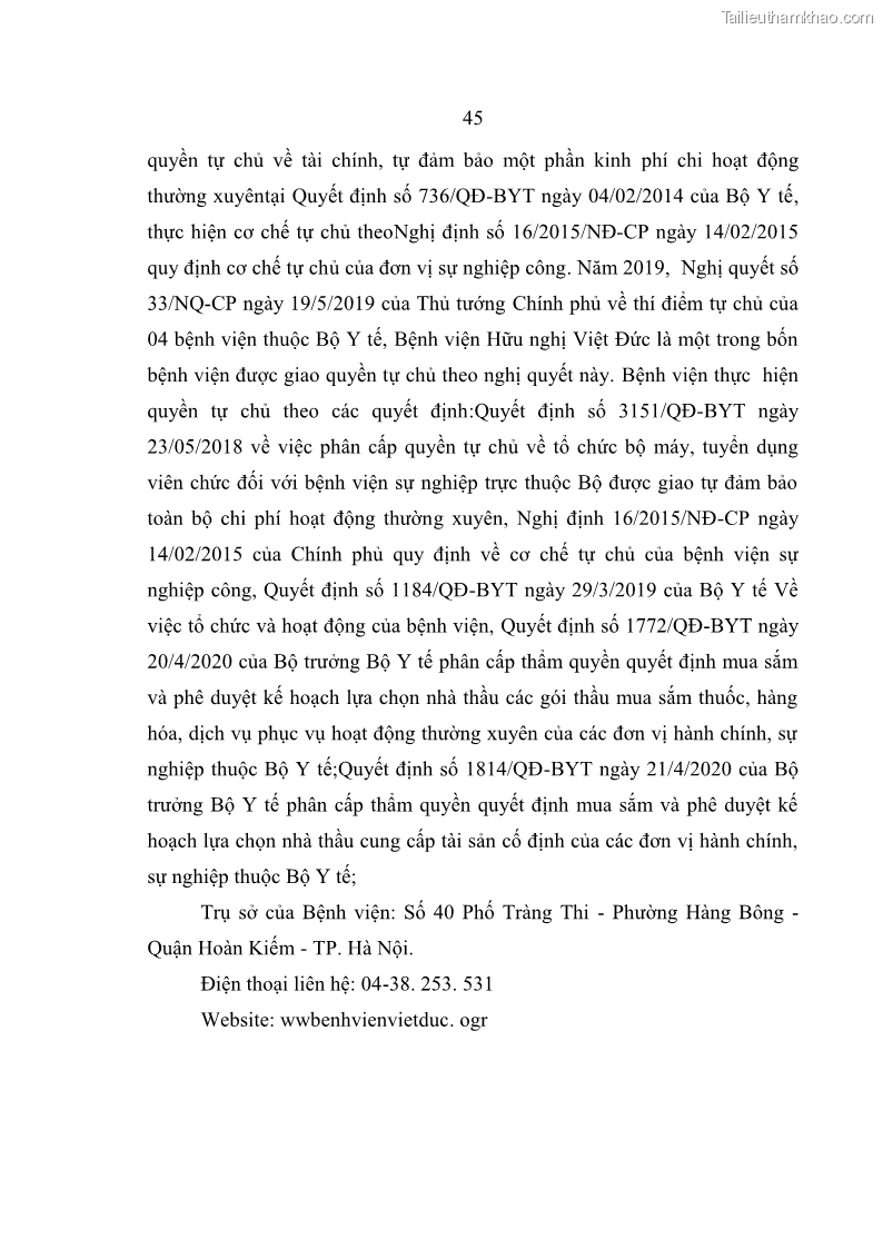 Luận văn thạc sĩ kế toán Hoàn thiện hệ thống kiểm soát nội bộ tại Bệnh viện Hữu nghị Việt Đức - 5 Trang 53
