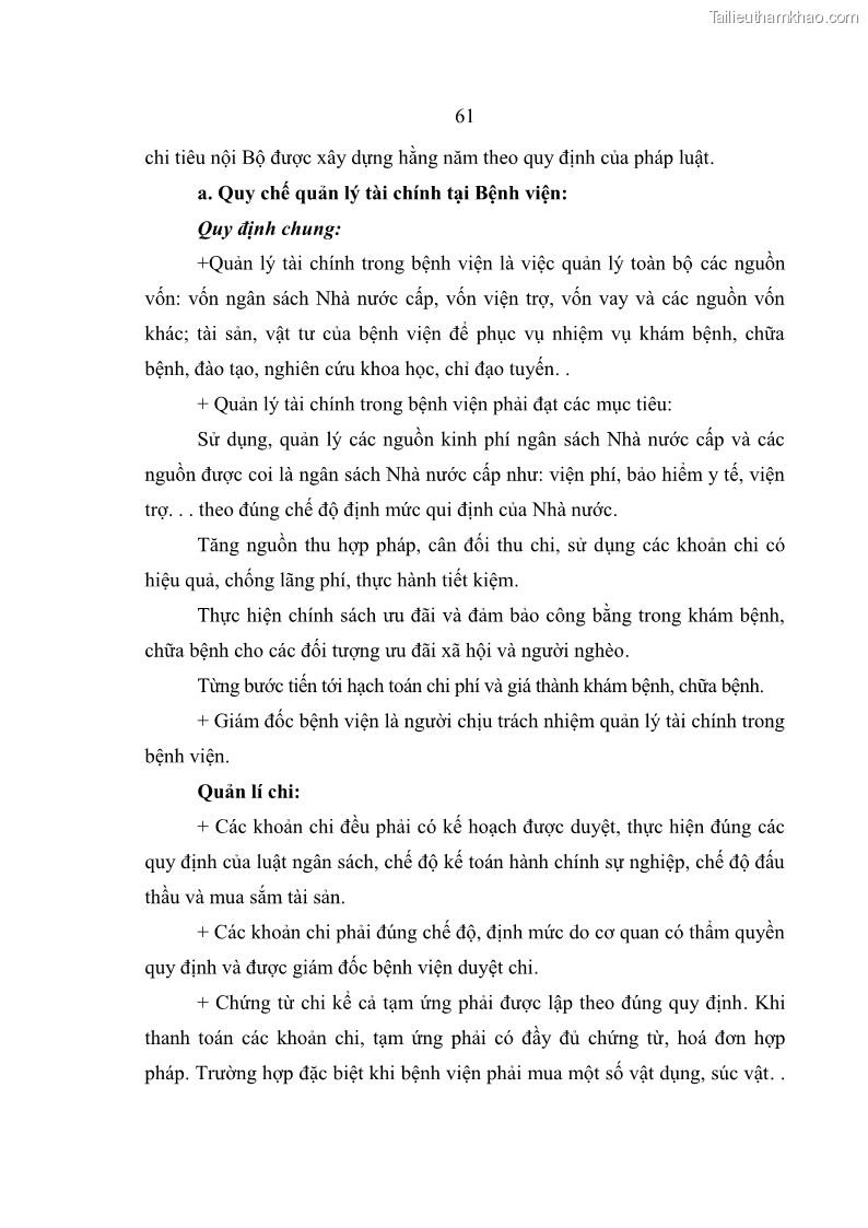 Luận văn thạc sĩ kế toán Hoàn thiện hệ thống kiểm soát nội bộ tại Bệnh viện Hữu nghị Việt Đức - 6 Trang 69