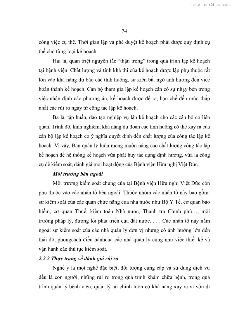 Luận văn thạc sĩ kế toán Hoàn thiện hệ thống kiểm soát nội bộ tại Bệnh viện Hữu nghị Việt Đức - 7 Trang 82