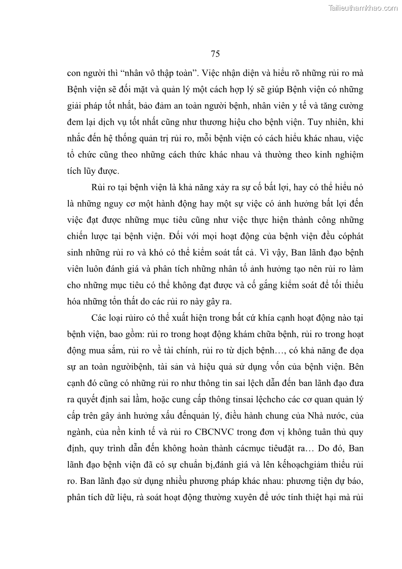Luận văn thạc sĩ kế toán Hoàn thiện hệ thống kiểm soát nội bộ tại Bệnh viện Hữu nghị Việt Đức - 7 Trang 83