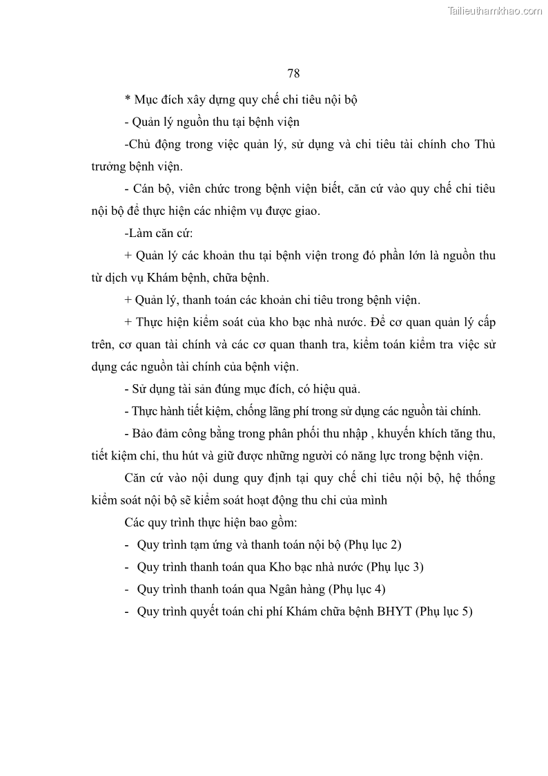 Luận văn thạc sĩ kế toán Hoàn thiện hệ thống kiểm soát nội bộ tại Bệnh viện Hữu nghị Việt Đức - 8 Trang 86