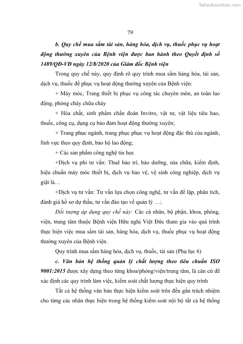 Luận văn thạc sĩ kế toán Hoàn thiện hệ thống kiểm soát nội bộ tại Bệnh viện Hữu nghị Việt Đức - 8 Trang 87